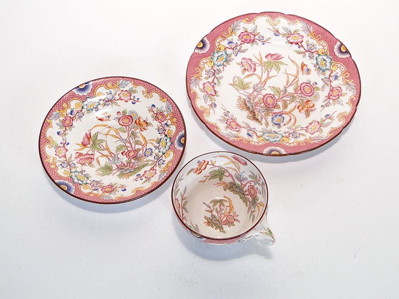 Zestaw śniadaniowy orientalny, multikolor, porcelana, Francja, XIX w. - 179843
