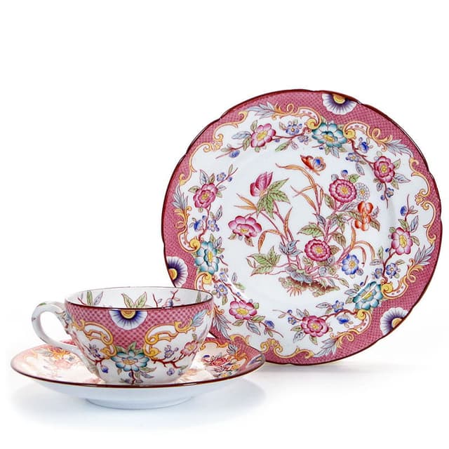 Zestaw śniadaniowy orientalny, multikolor, porcelana, Francja, XIX w. - WYMIARY