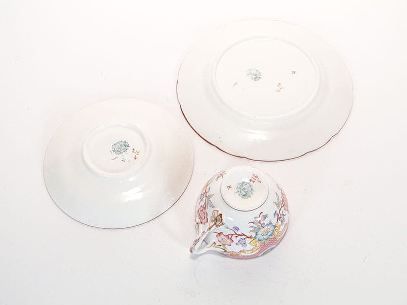 Zestaw śniadaniowy orientalny, multikolor, porcelana, Francja, XIX w. - 179845