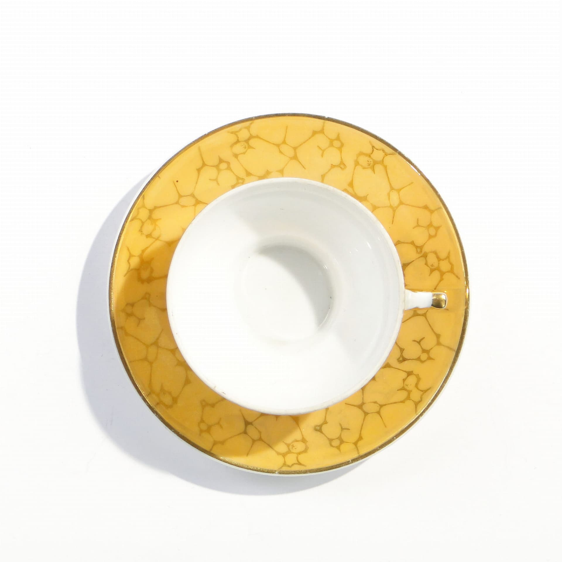 Filiżanka do mokki Płaski, żółty, porcelana, proj. B. Wendorf, Ćmielów, Polska, lata 30. - 179855