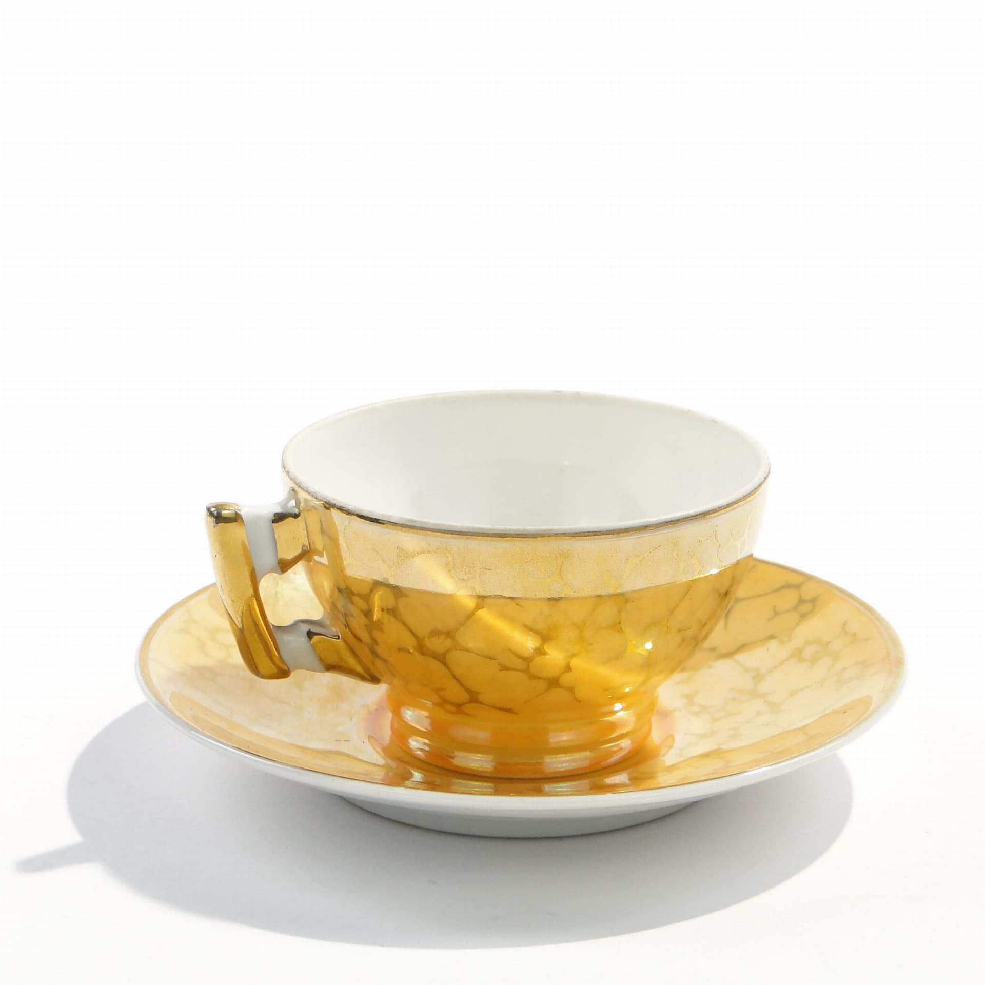 Filiżanka do mokki Płaski, żółty, porcelana, proj. B. Wendorf, Ćmielów, Polska, lata 30. - 179849