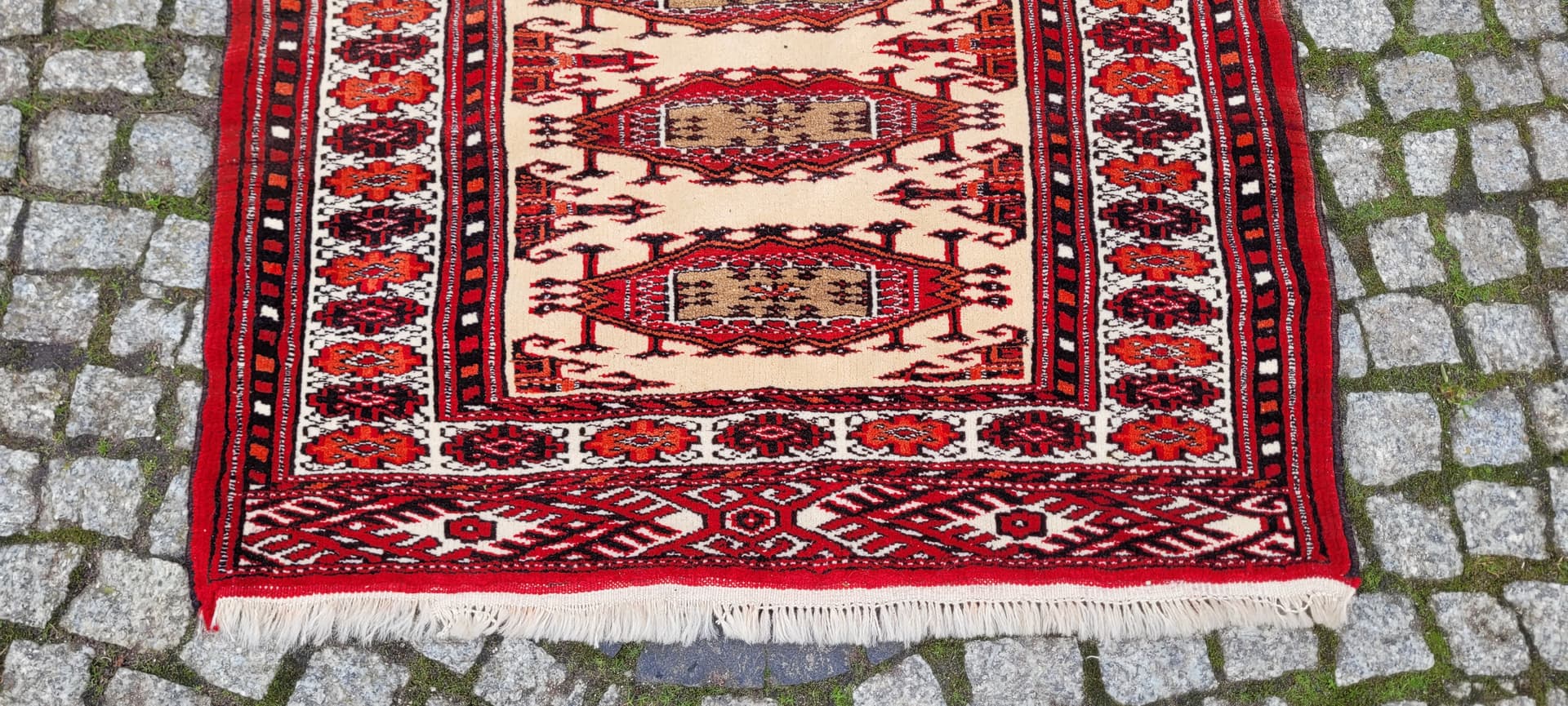 Rug Afghan, 120x85 cm, beige, wool, Afghanistan - 179883
