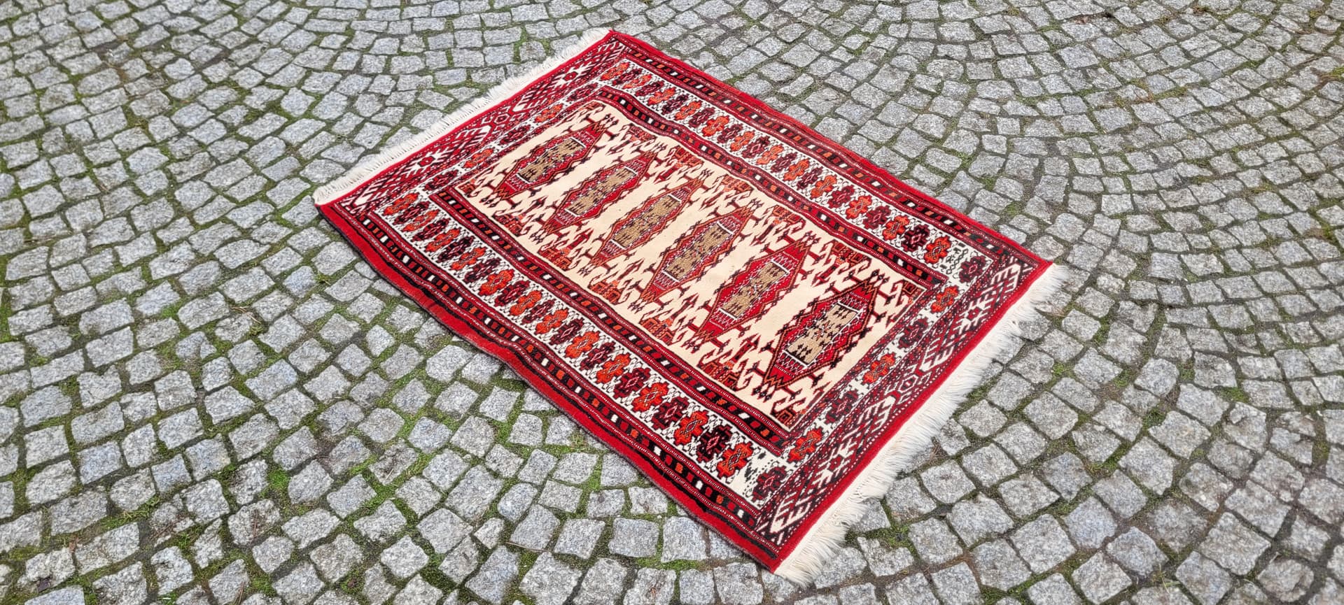 Rug Afghan, 120x85 cm, beige, wool, Afghanistan - 179885