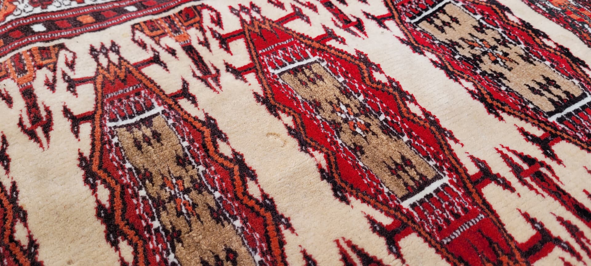 Rug Afghan, 120x85 cm, beige, wool, Afghanistan - 179874