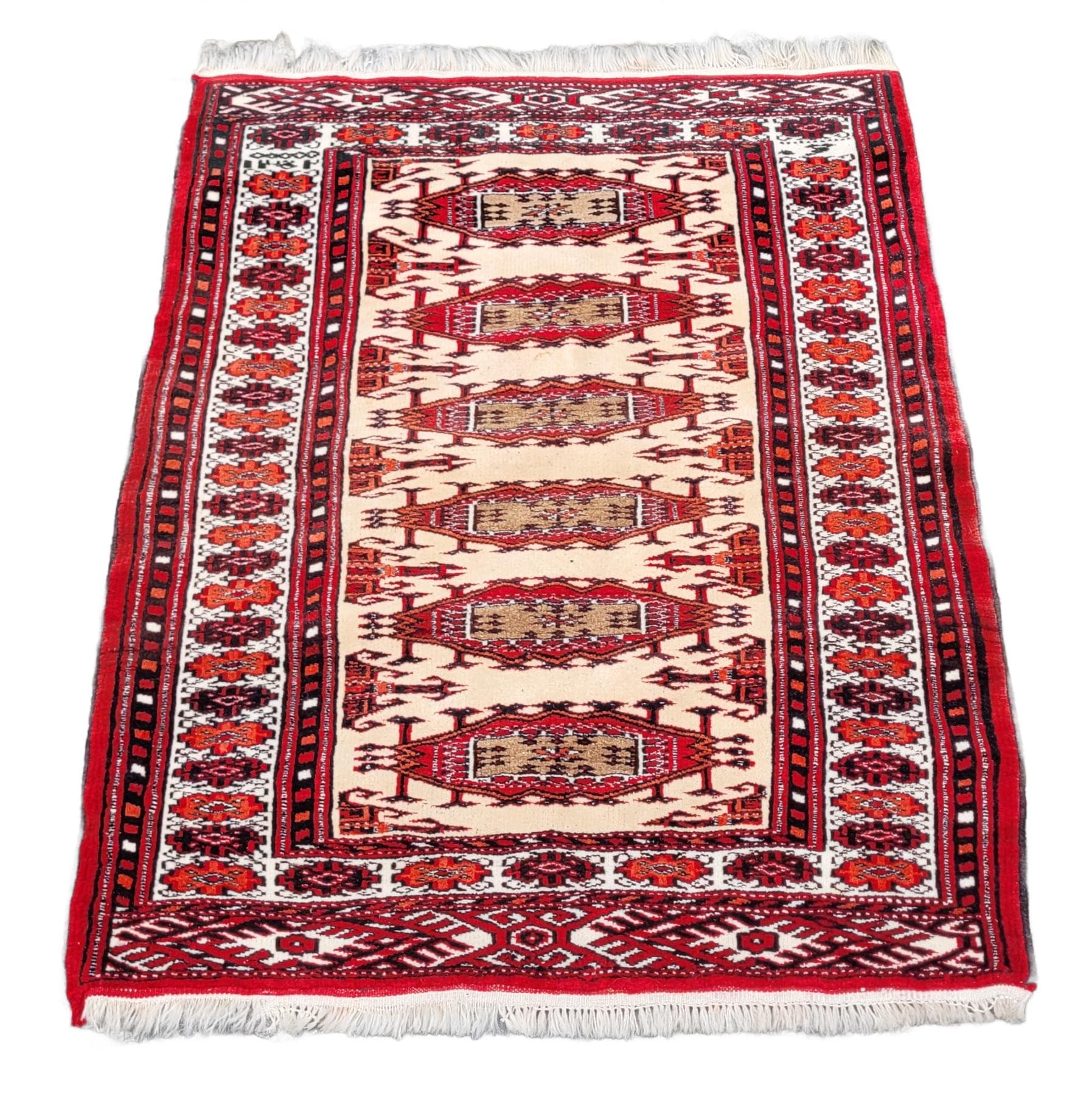 Rug Afghan, 120x85 cm, beige, wool, Afghanistan