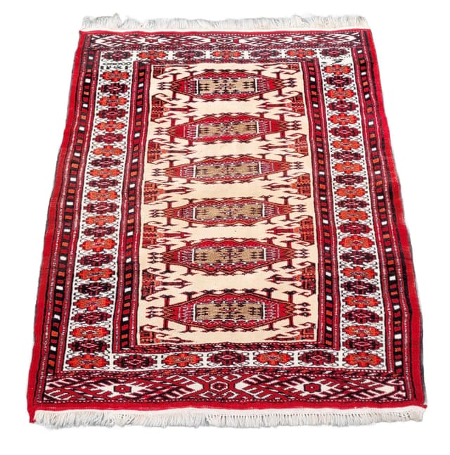 Rug Afghan, 120x85 cm, beige, wool, Afghanistan - DIMENSION