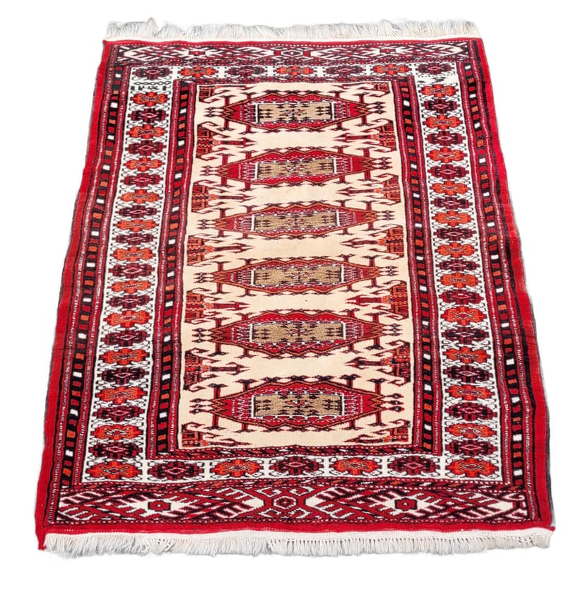 Rug Afghan, 120x85 cm, beige, wool, Afghanistan