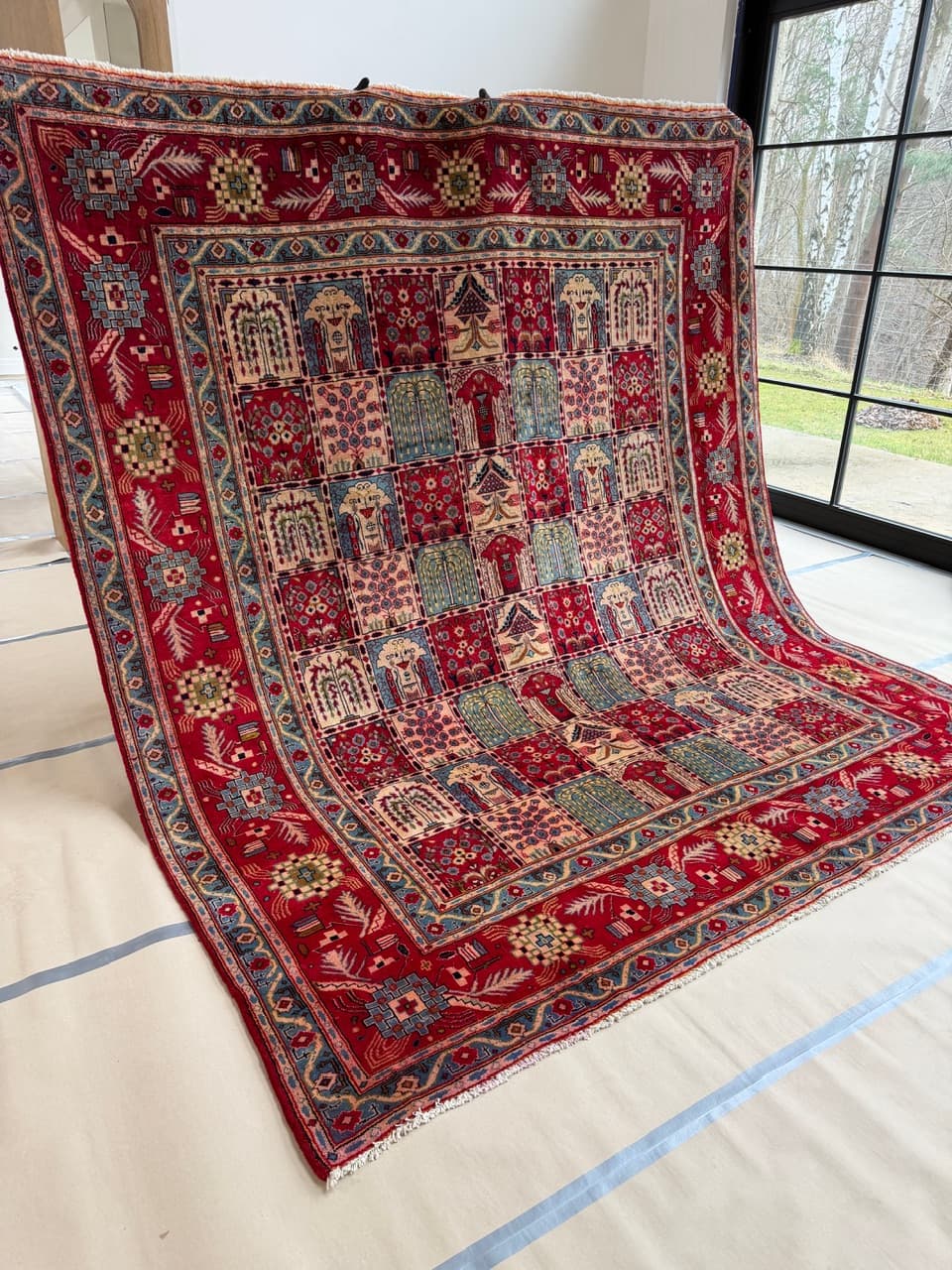 Persian Rug Kashan 325x275 cm, red, wool, Iran - 179983