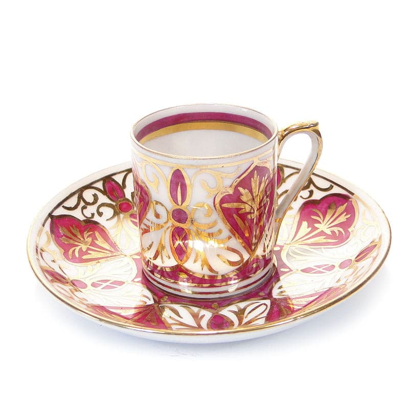 Filiżanka do mokki ze spodkiem, Biedermeier, porcelana biała, Austria, XIX w. - 180026