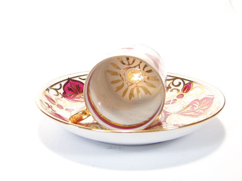 Filiżanka do mokki ze spodkiem, Biedermeier, porcelana biała, Austria, XIX w. - 180021