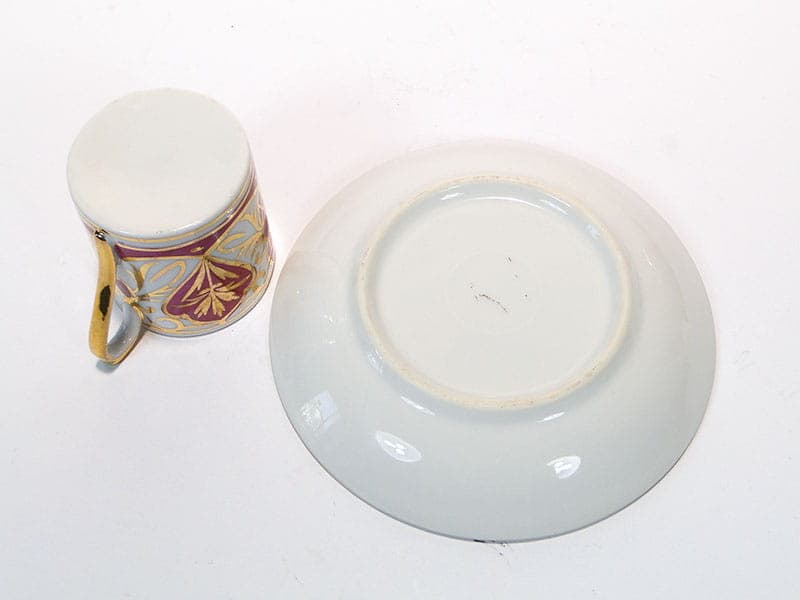 Filiżanka do mokki ze spodkiem, Biedermeier, porcelana biała, Austria, XIX w. - 180024