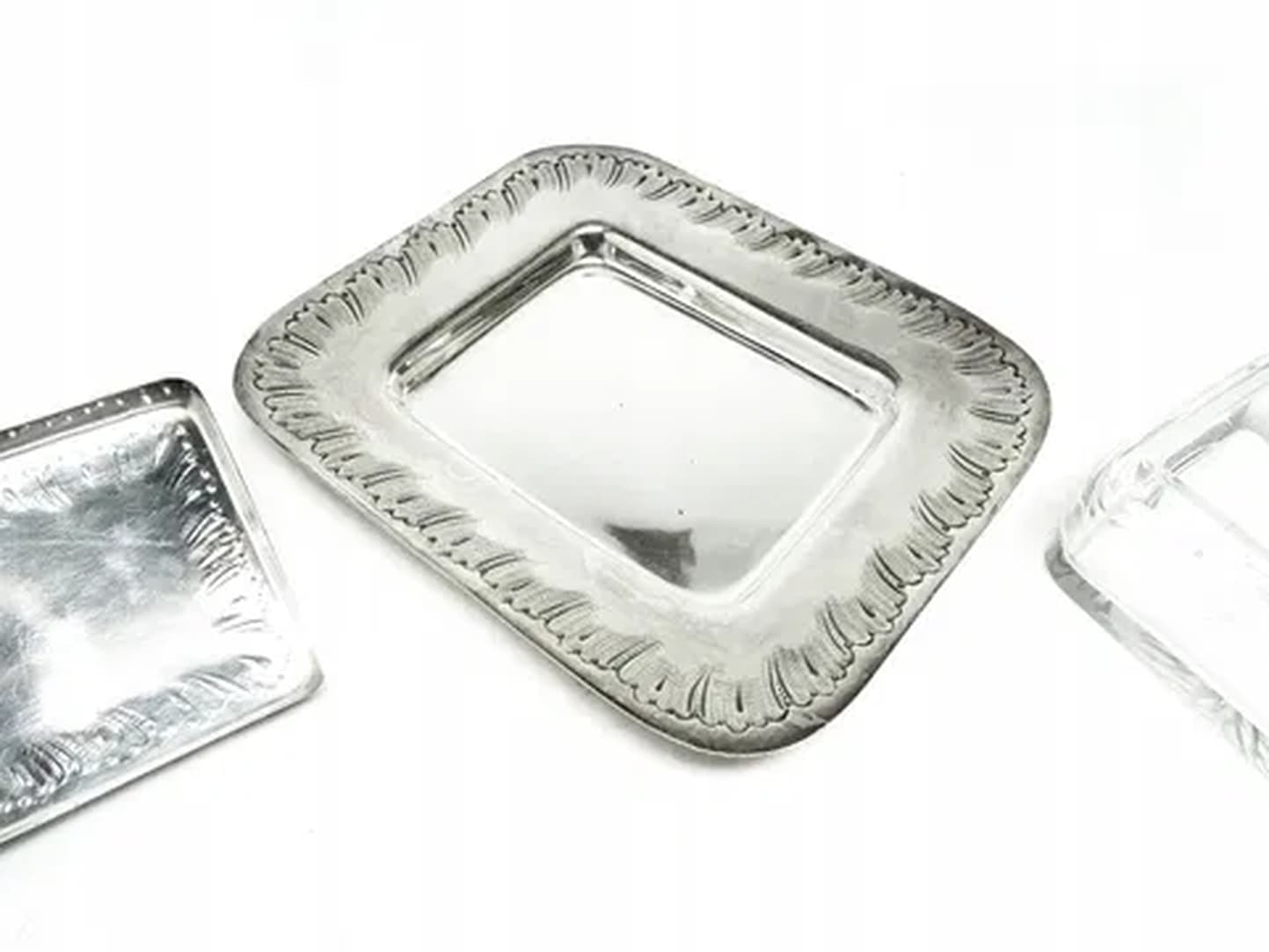 Art Deco sardine container, silver-plated brass, crystal, Belgium, 1930s. - 180051