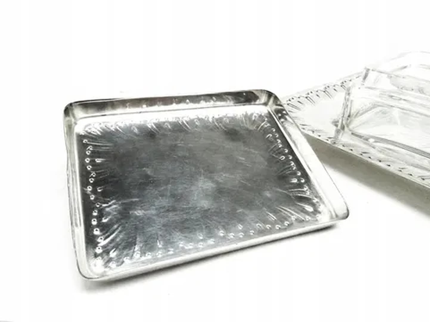 Art Deco sardine container, silver-plated brass, crystal, Belgium, 1930s. - 180050