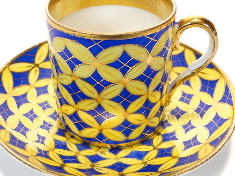 Filiżanka do mokki ze spodkiem, porcelana niebieska, Carl Tielsch, Polska, XIX w. - 180062