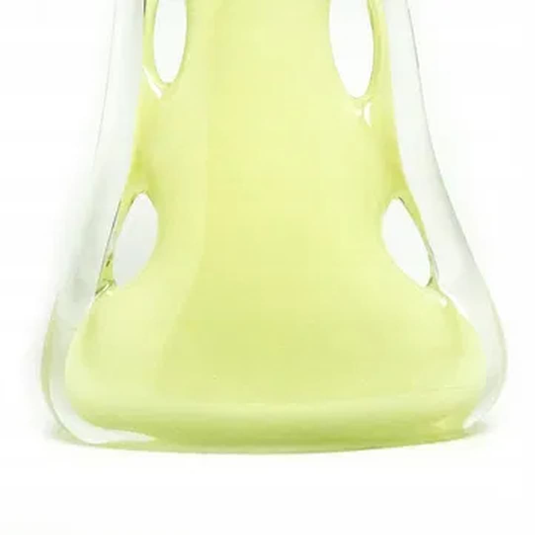 Wazon płetwa rekina, Mid-century modern, szkło żółte, Polska, lata 70. - 180088