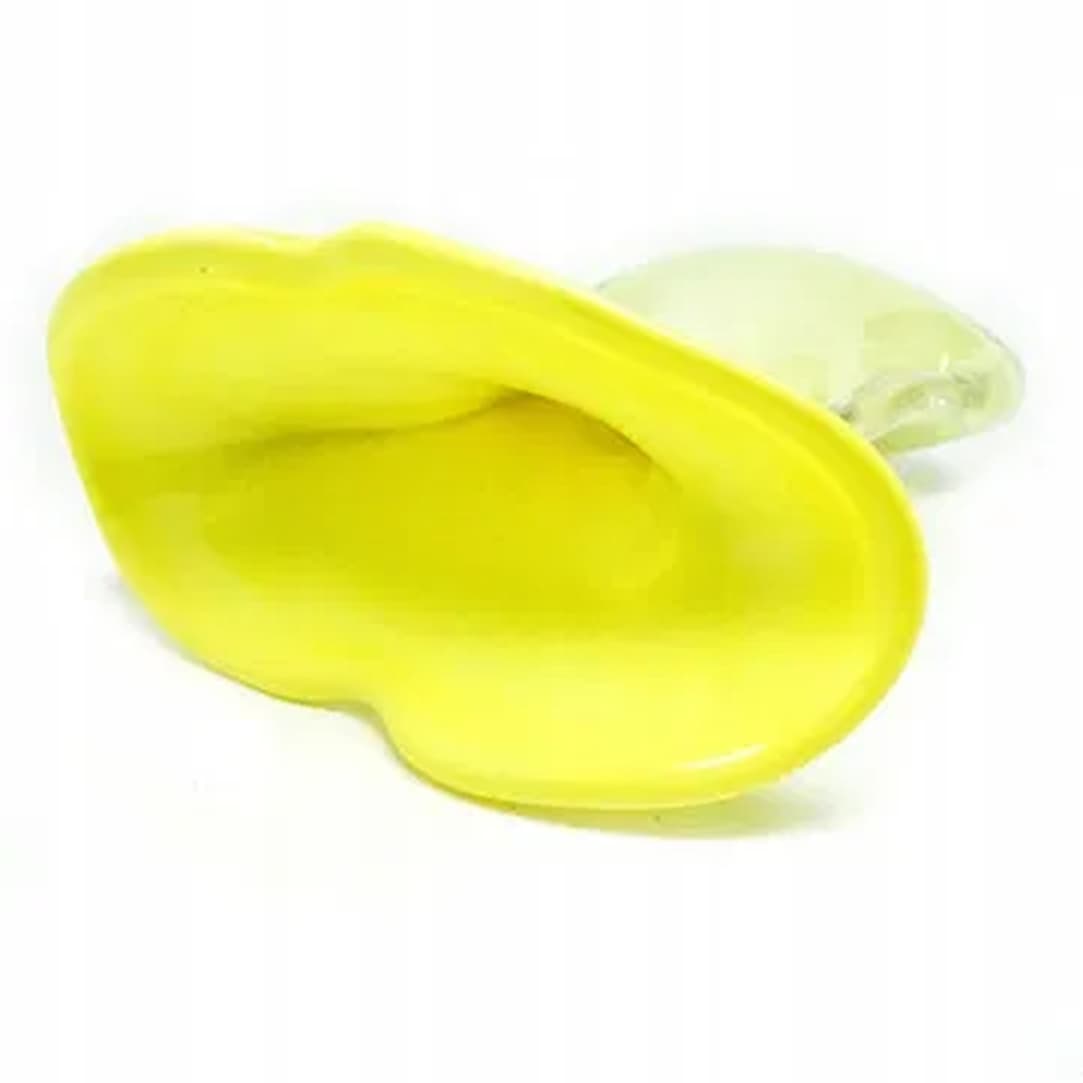 Wazon płetwa rekina, Mid-century modern, szkło żółte, Polska, lata 70. - 180092