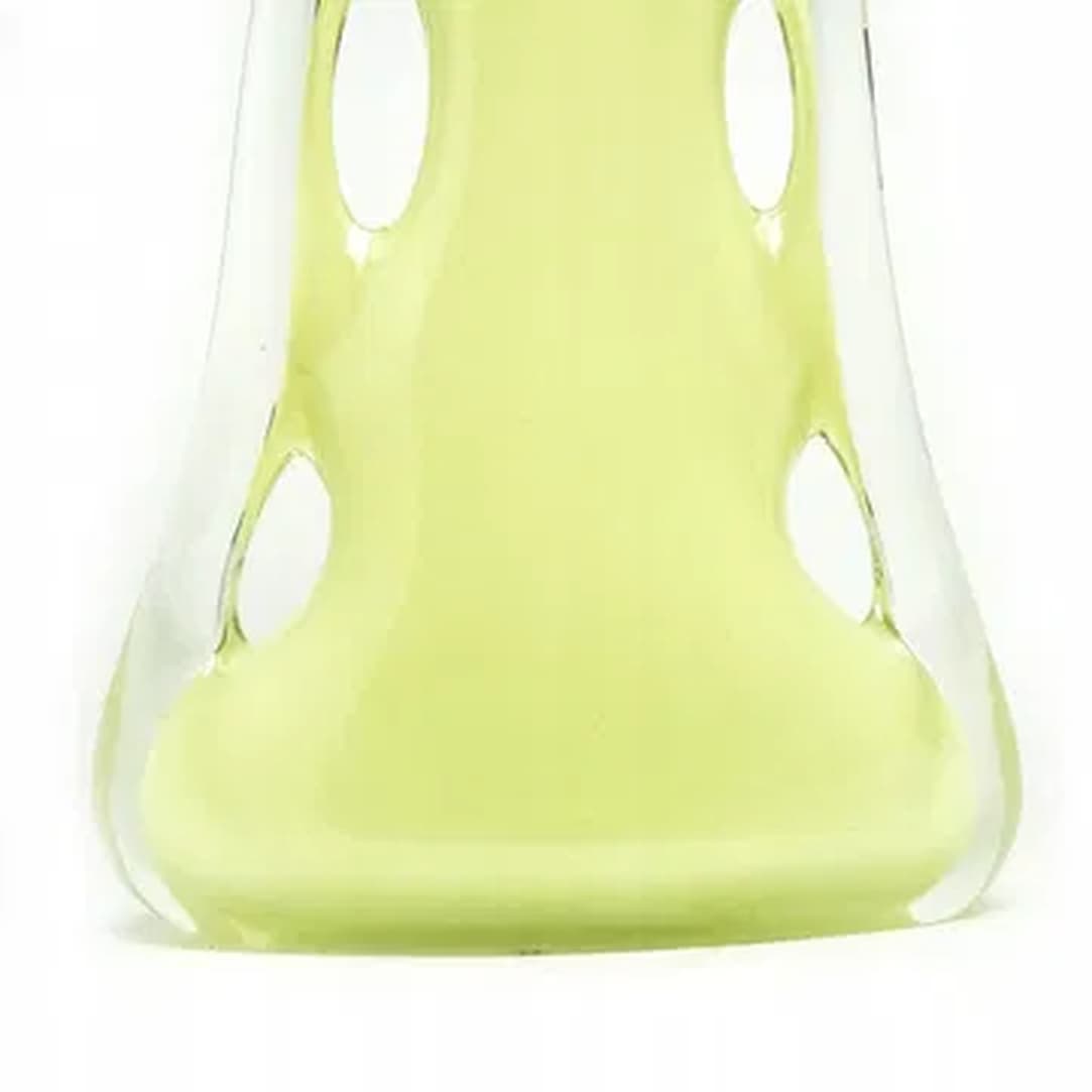 Wazon płetwa rekina, Mid-century modern, szkło żółte, Polska, lata 70. - 180090