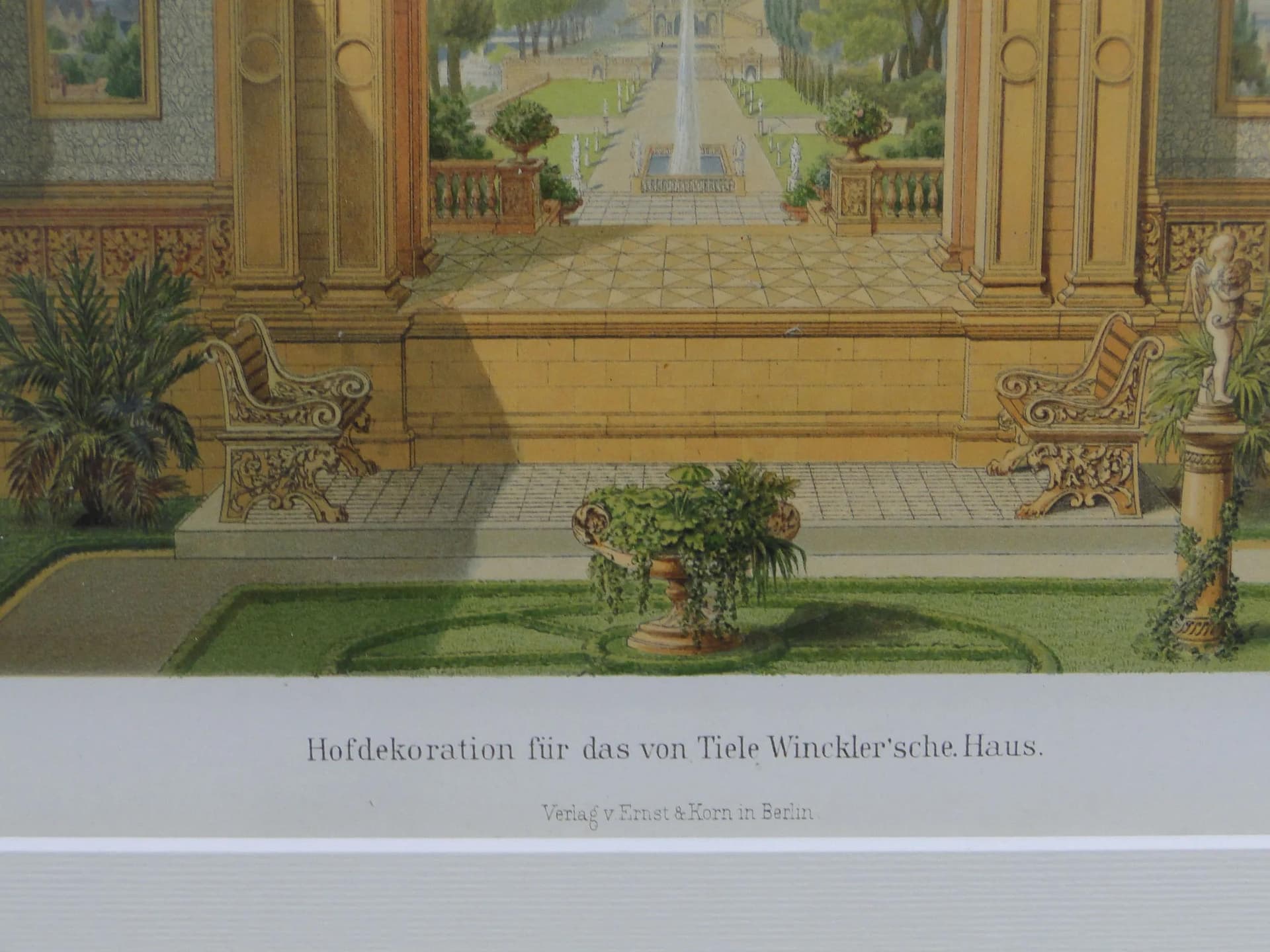 Grafika architektoniczna, złoty, papier, Niemcy, XIX wiek - 12729