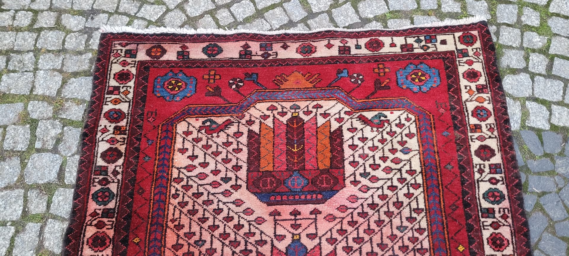 Chodnik Afshar 105x285 cm, multikolor, wełna, Iran, XIX w. - 180108