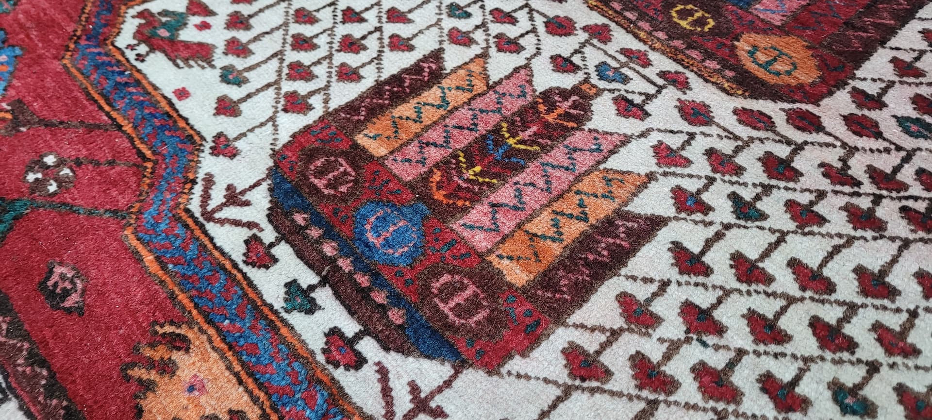 Chodnik Afshar 105x285 cm, multikolor, wełna, Iran, XIX w. - 180106