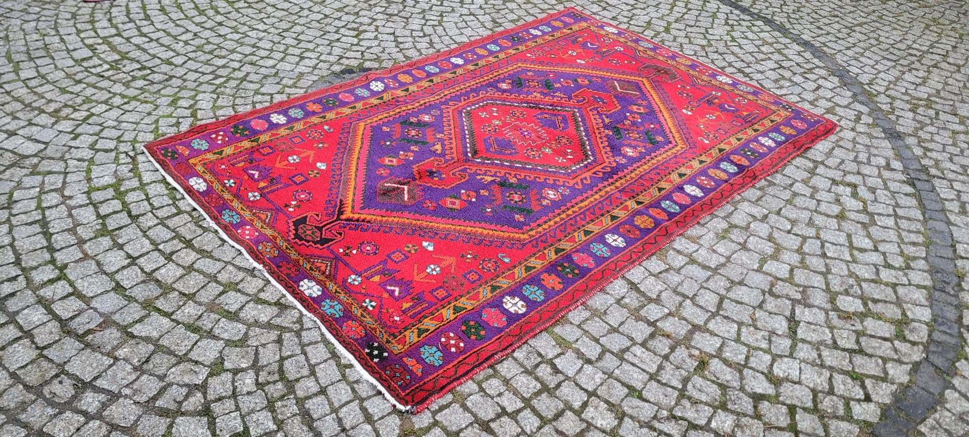 Rug Hamadan 105x164 cm, multicolor wool, Iran - 180124
