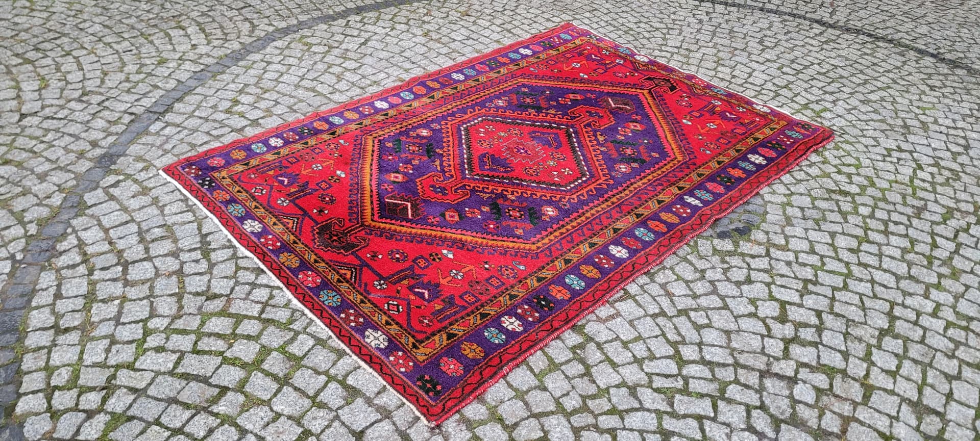 Rug Hamadan 105x164 cm, multicolor wool, Iran - 180118