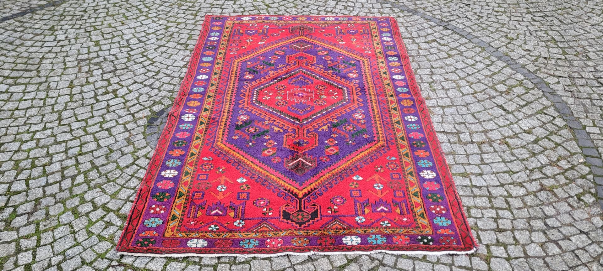 Rug Hamadan 105x164 cm, multicolor wool, Iran - 180123