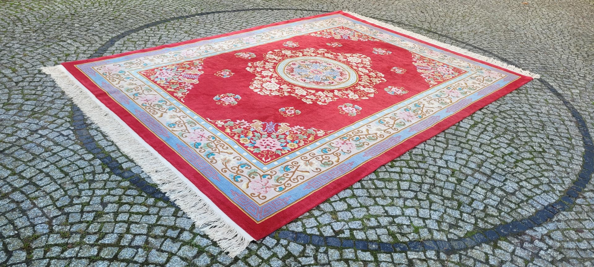 Dywan Aubusson 245x365cm, czerwony, wełna, Chiny, lata 70. - 180233