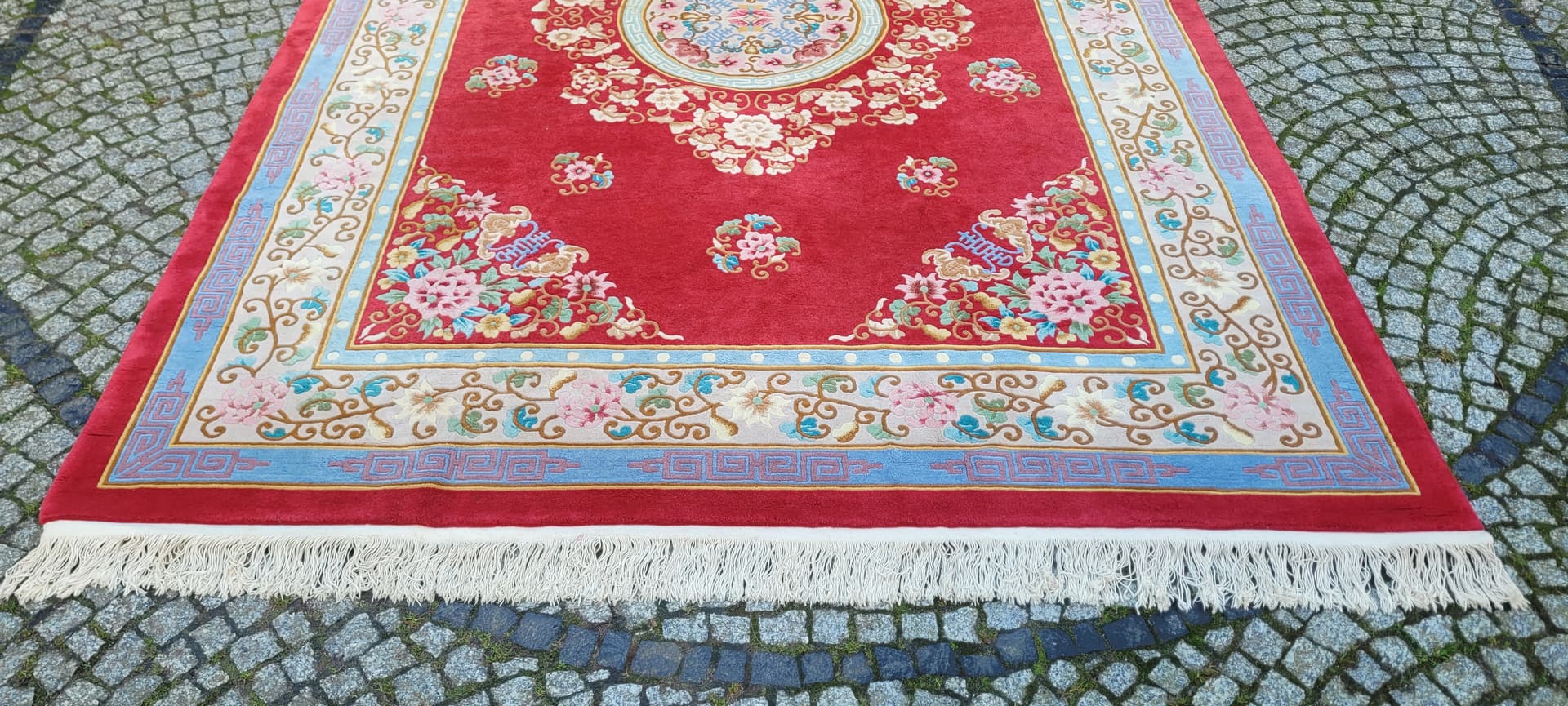 Dywan Aubusson 245x365cm, czerwony, wełna, Chiny, lata 70. - 180228