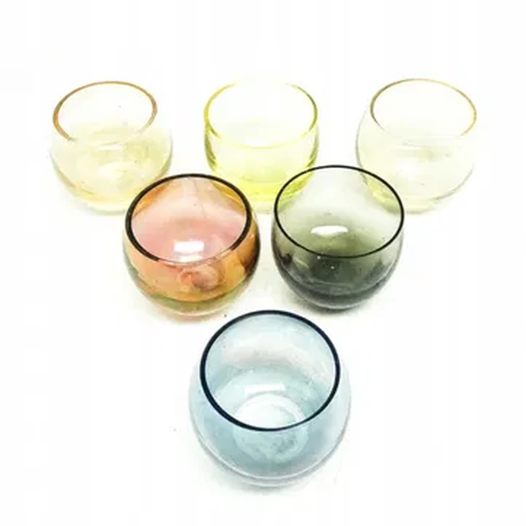 Zestaw kieliszków, Art Deco, szkło kolorowe, Czechosłowacja, lata 50. - 180261