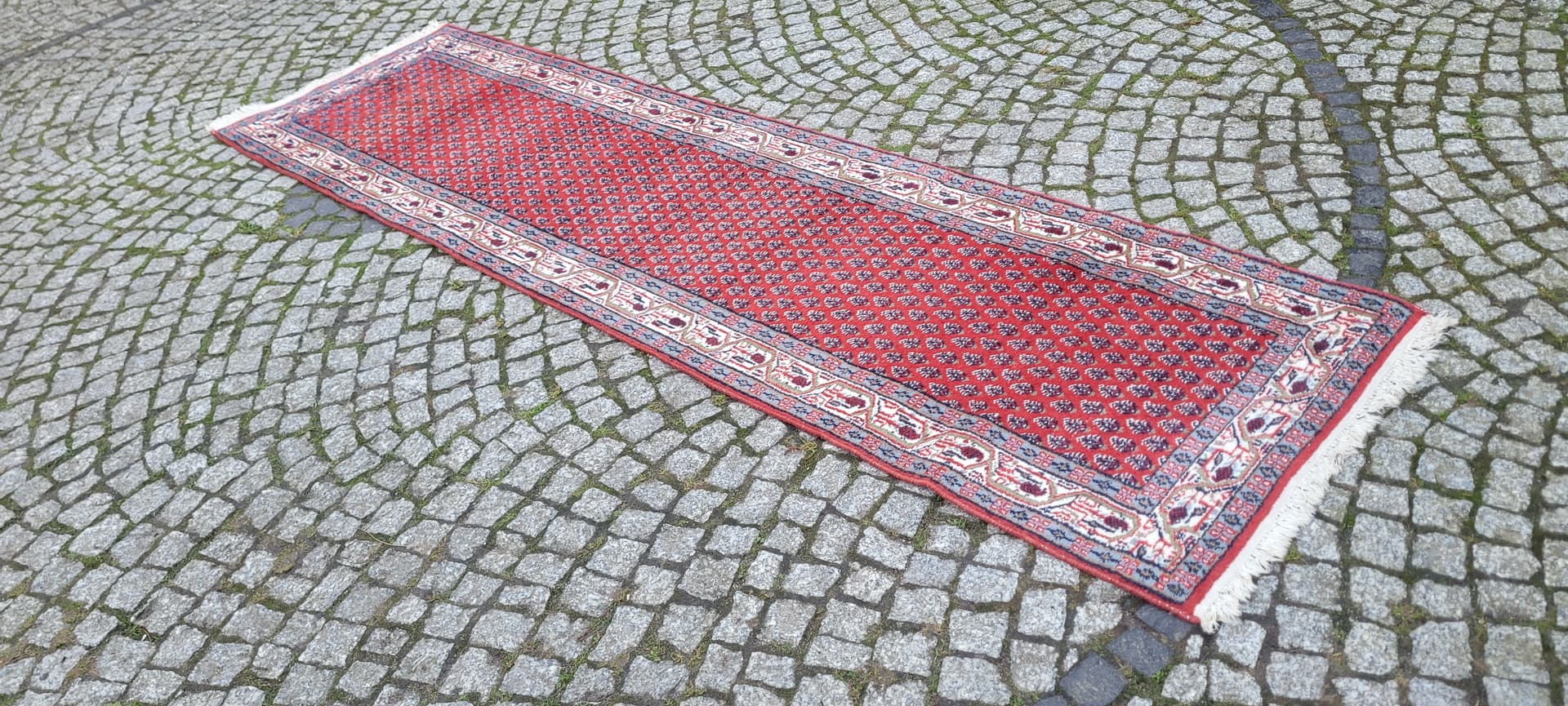 Chodnik Indo-Mir Sarouk, 75x280 cm, czerwony, wełna, Indie, lata 20. - 180319