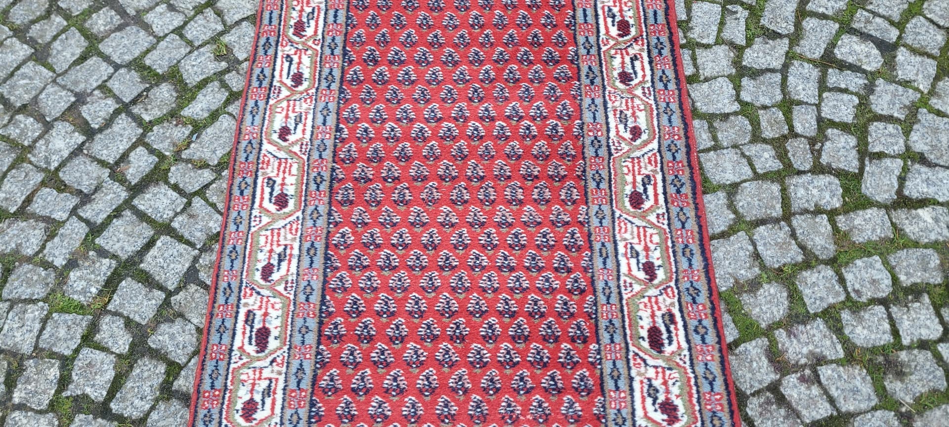 Chodnik Indo-Mir Sarouk, 75x280 cm, czerwony, wełna, Indie, lata 20. - 180321