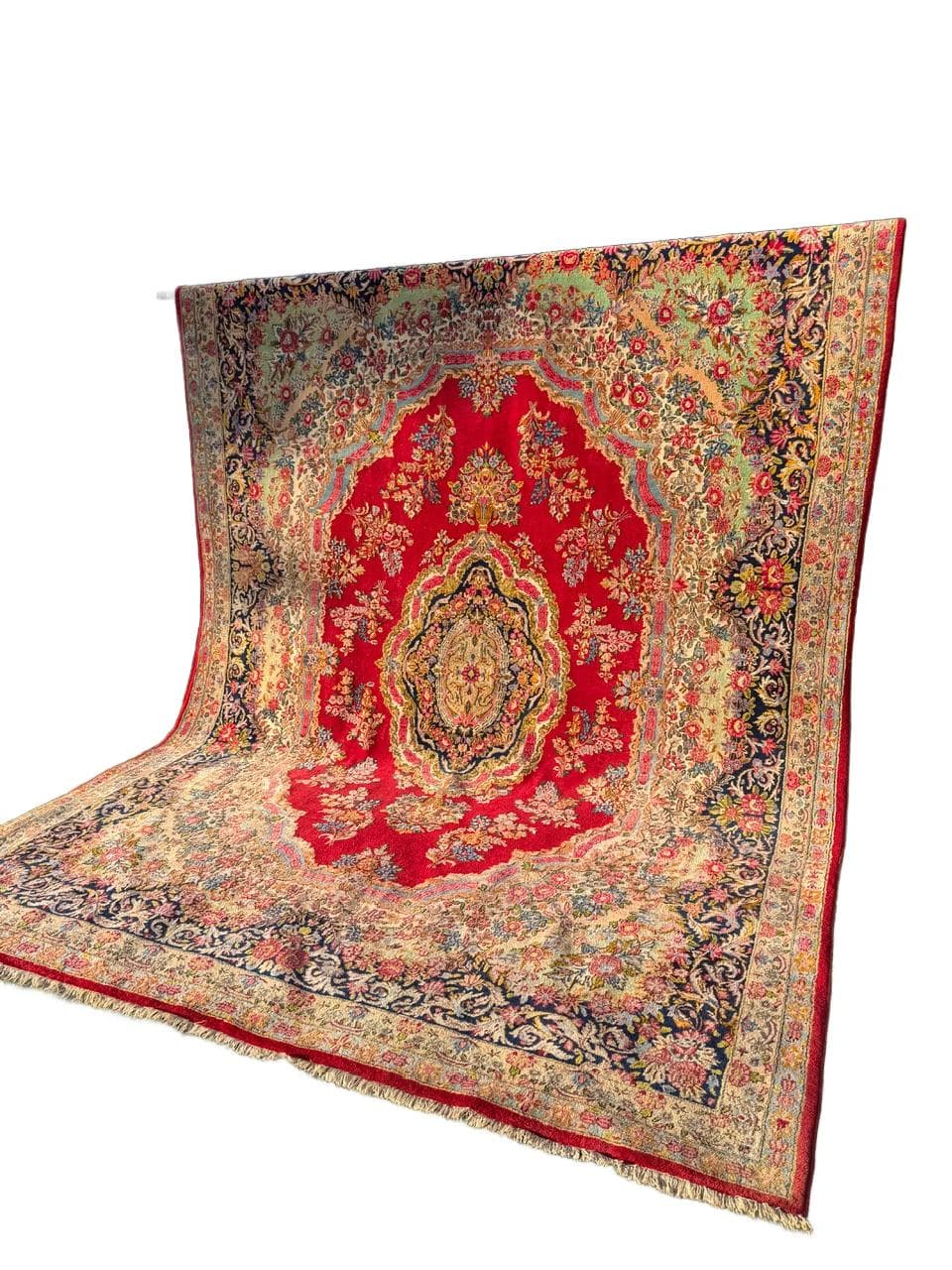 Rug Kerman, red, wool, Iran, 415x300 cm