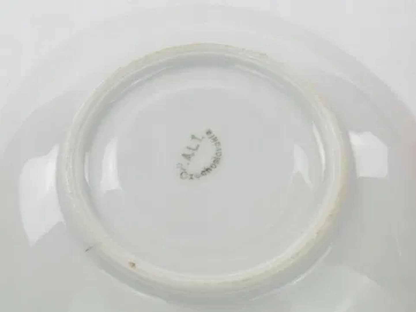 Filiżanka ze spodkiem Art Deco, porcelana różowa, Czechosłowacja, lata 50. - 180442