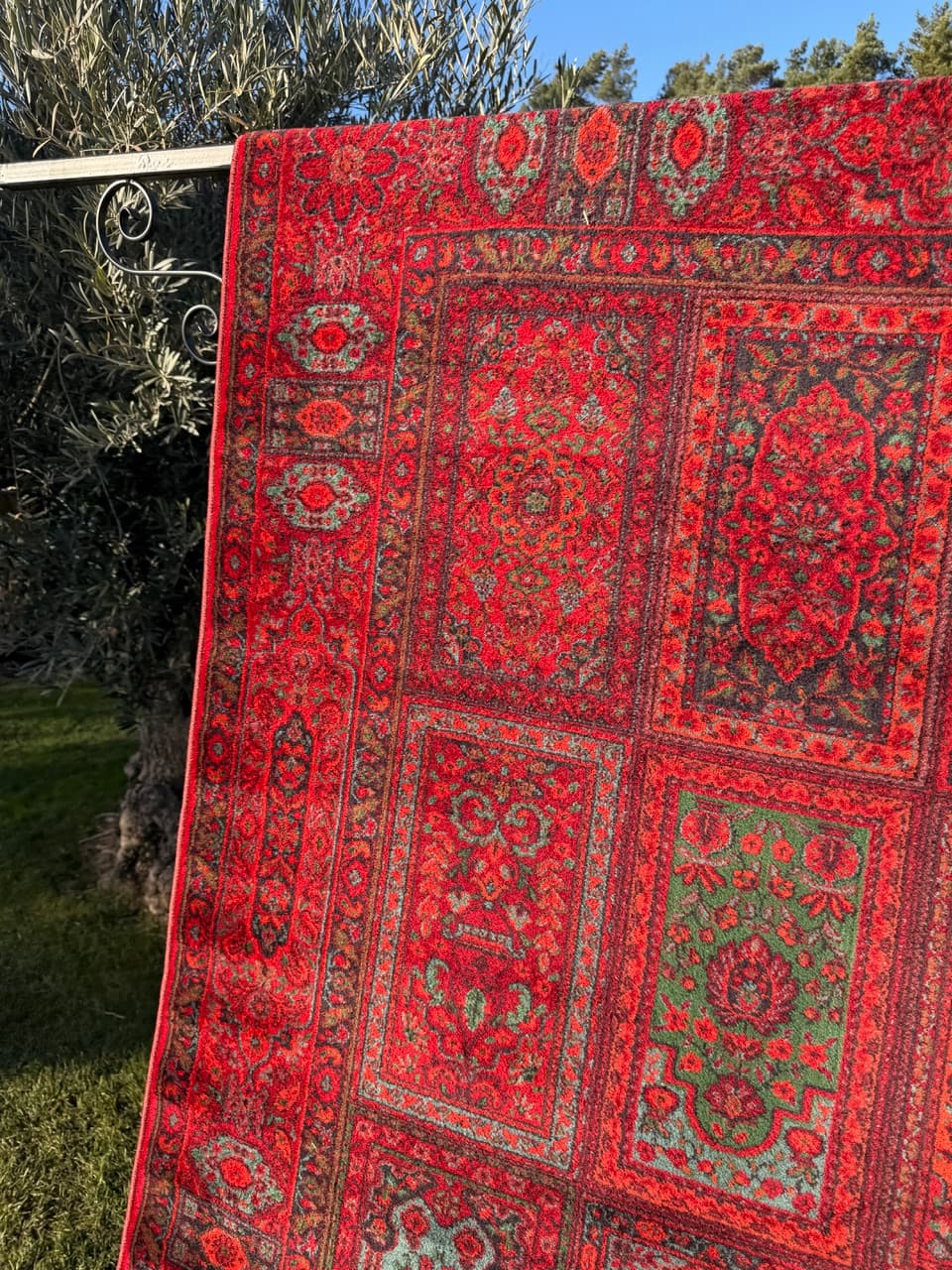 Rug Afghan Keshan, red wool, Germany - 180488