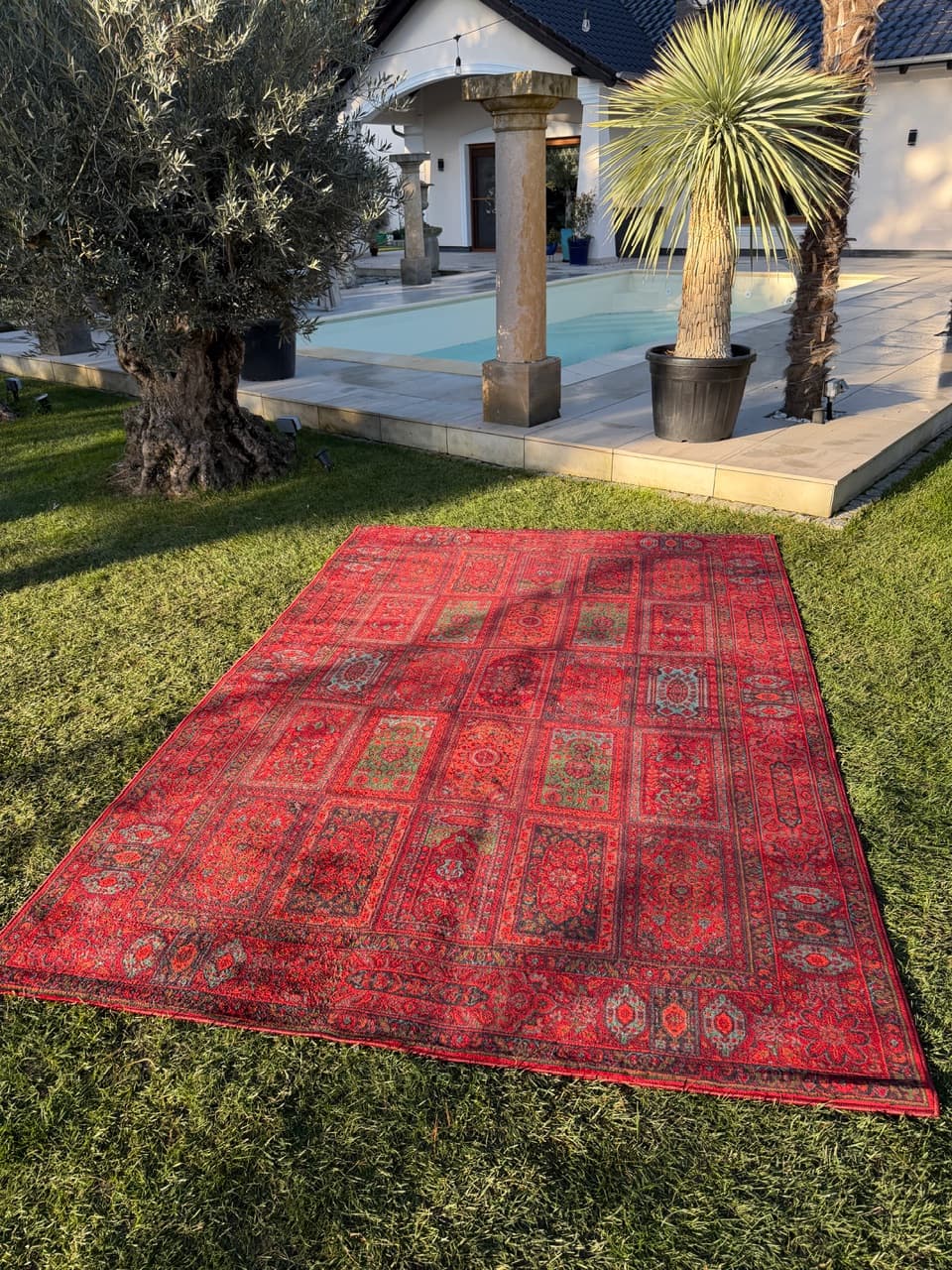 Rug Afghan Keshan, red wool, Germany - 180499