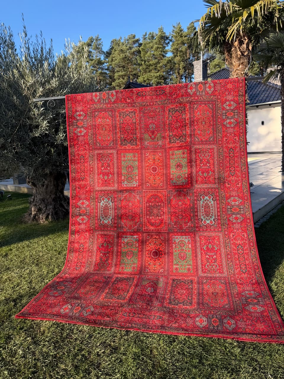 Rug Afghan Keshan, red wool, Germany - 180489