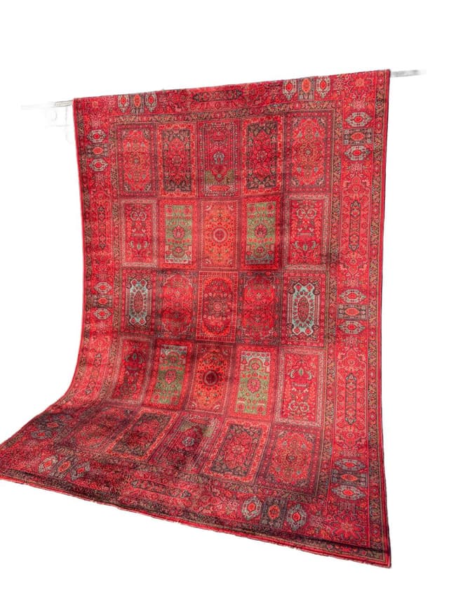 Rug Afghan Keshan, red wool, Germany - DIMENSION
