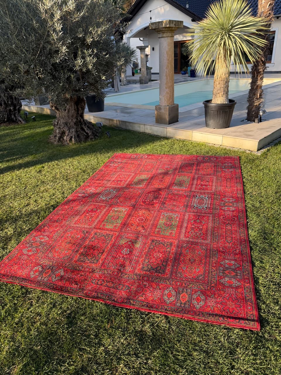 Rug Afghan Keshan, red wool, Germany - 180500