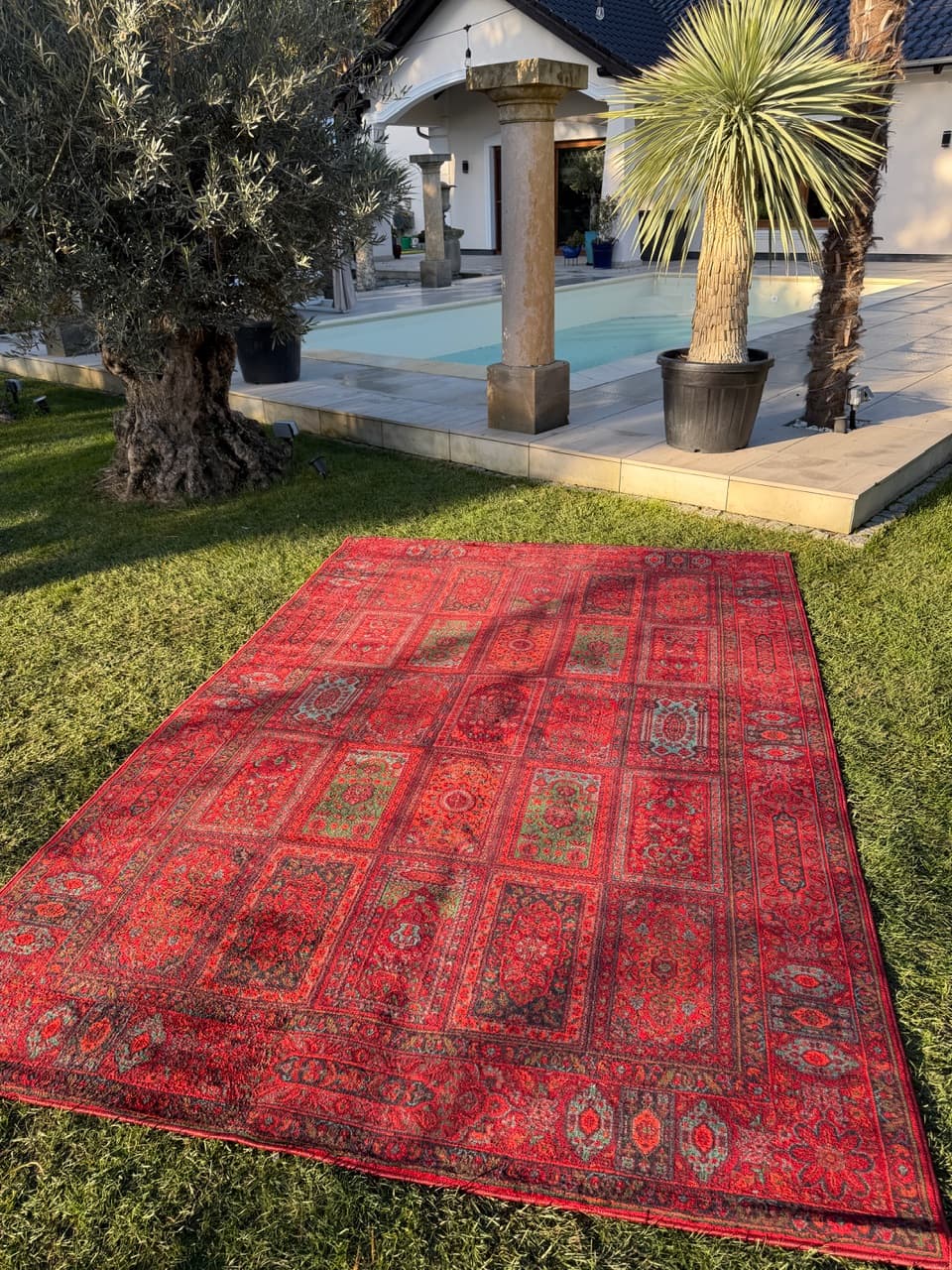 Rug Afghan Keshan, red wool, Germany - 180497