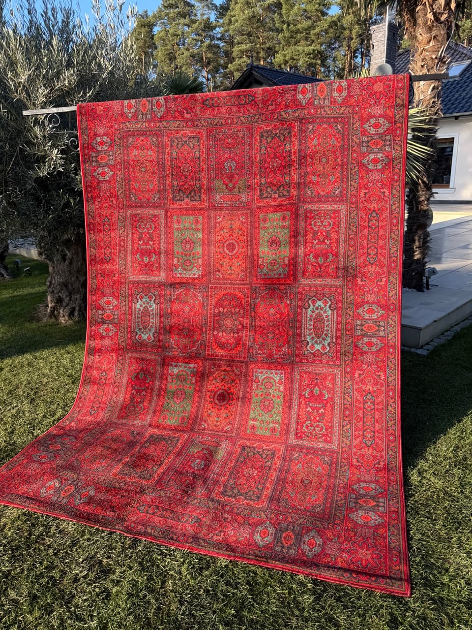 Rug Afghan Keshan, red wool, Germany - 180487