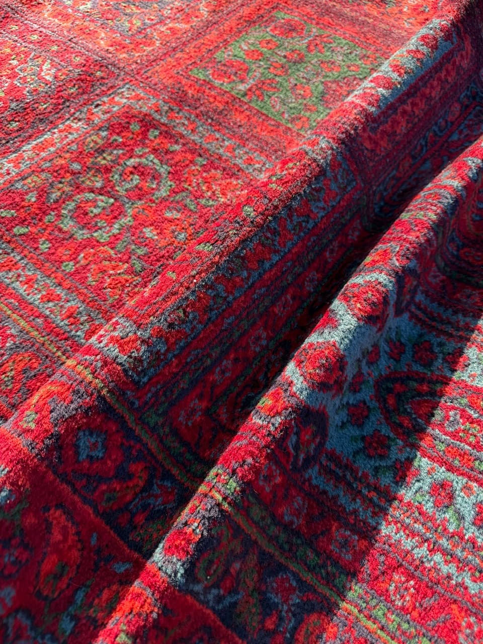 Rug Afghan Keshan, red wool, Germany - 180496