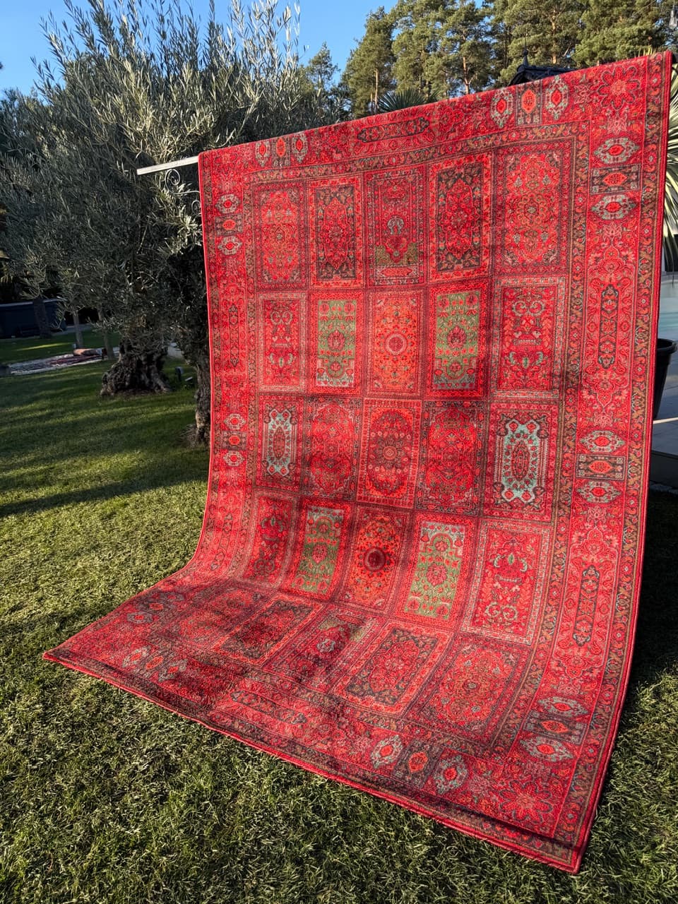 Rug Afghan Keshan, red wool, Germany - 180490