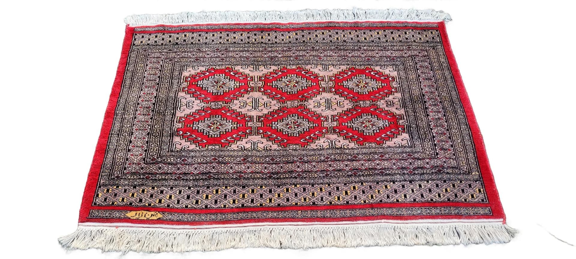 Rug Buchara 103x130 cm, red, wool, Pakistan, 1980s.