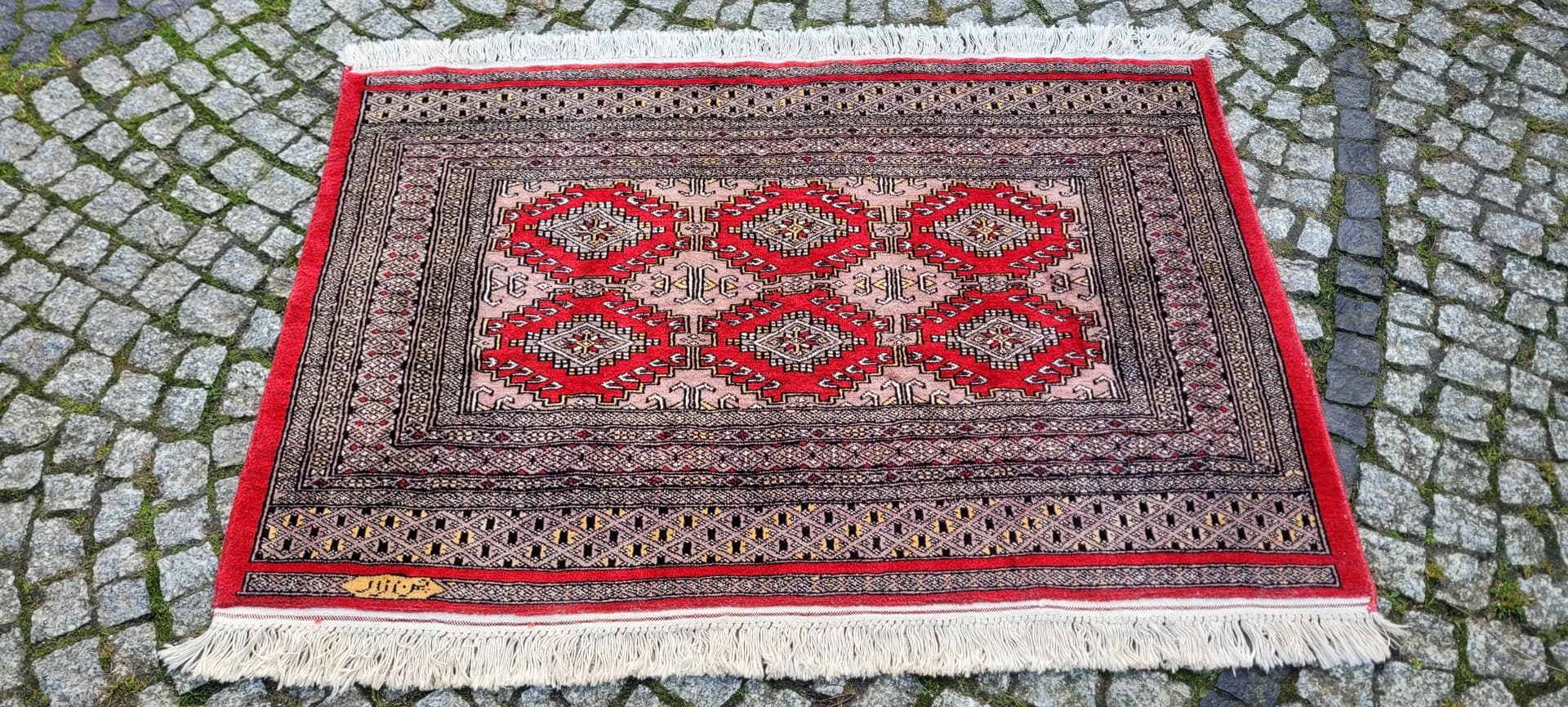 Rug Buchara 103x130 cm, red, wool, Pakistan, 1980s. - 180509