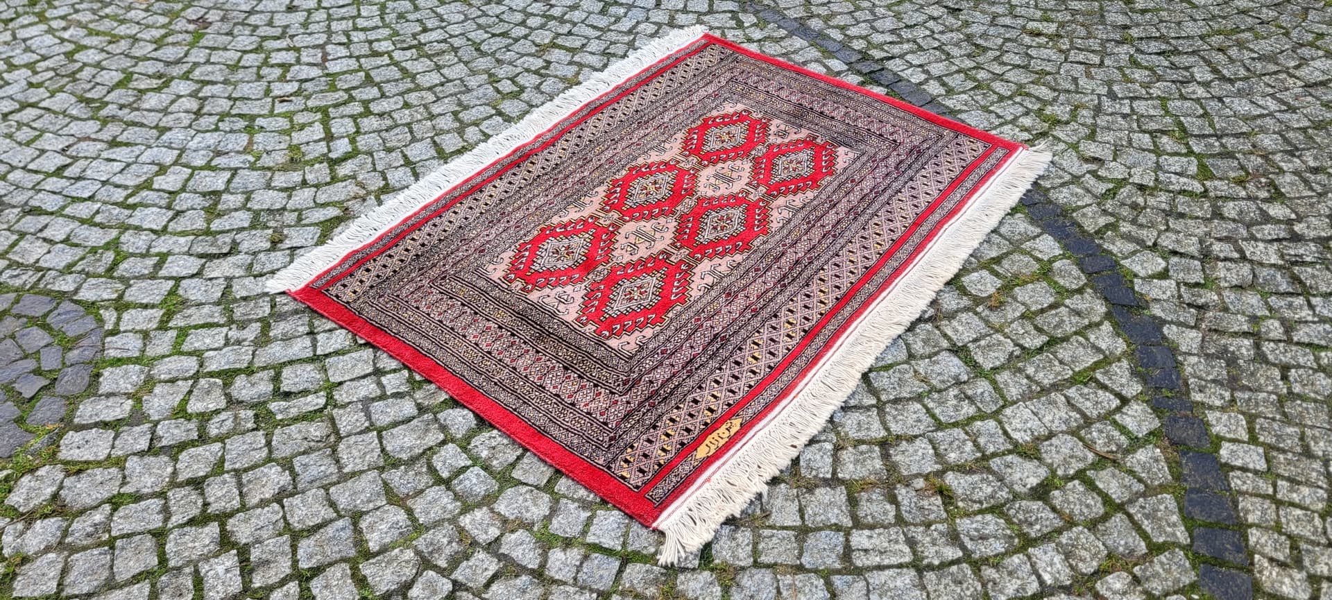 Rug Buchara 103x130 cm, red, wool, Pakistan, 1980s. - 180514