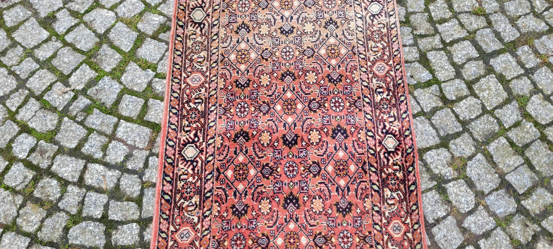 Chodnik Bidjar, 62x250 cm, czerwony, wełna, Iran, lata 60. - 180594