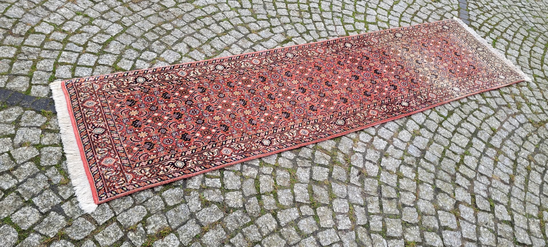 Chodnik Bidjar, 62x250 cm, czerwony, wełna, Iran, lata 60. - 180598