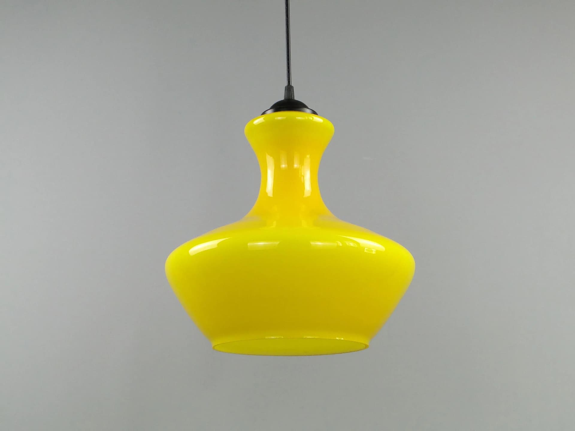 Pendant lamp Pop Art, yellow glass, Polam, Poland, 1960s. - 12697