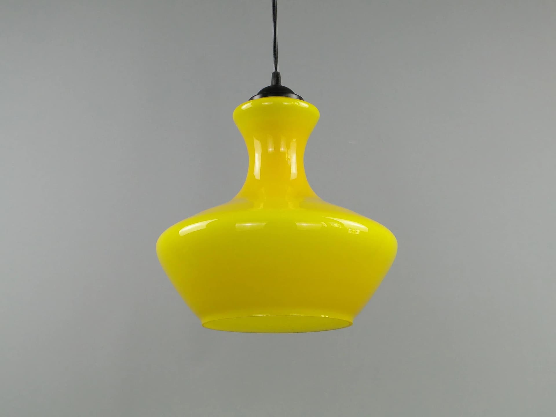 Pendant lamp Pop Art, yellow glass, Polam, Poland, 1960s. - 12696